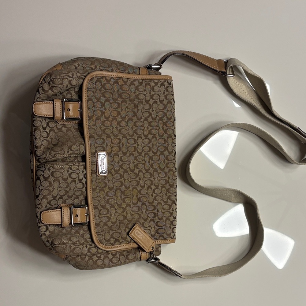 Coach Signature Tan Messenger Bag